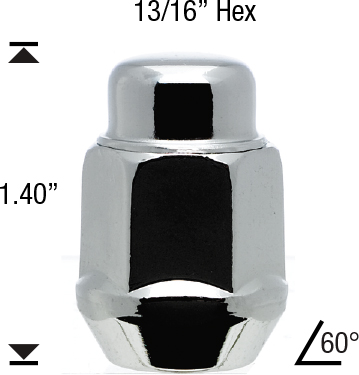 White Knight Wheel Accessories 1309-1S Zinc M14 x 1.50 Open End Bulge Acorn Lug Nut 20 Pack 